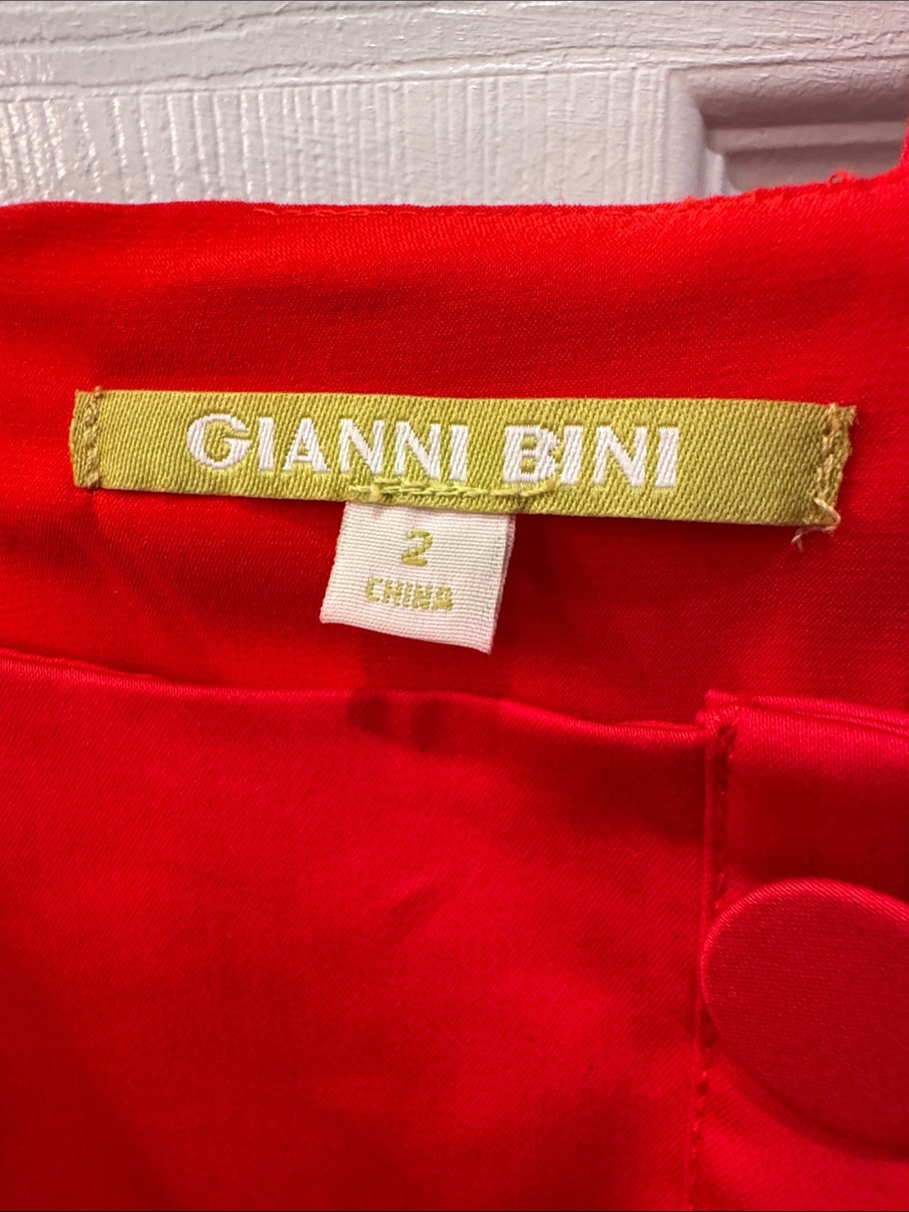 Gianni Bini Red and Pink Colorblock Button-Front Midi Sundress - Picture 3 of 3